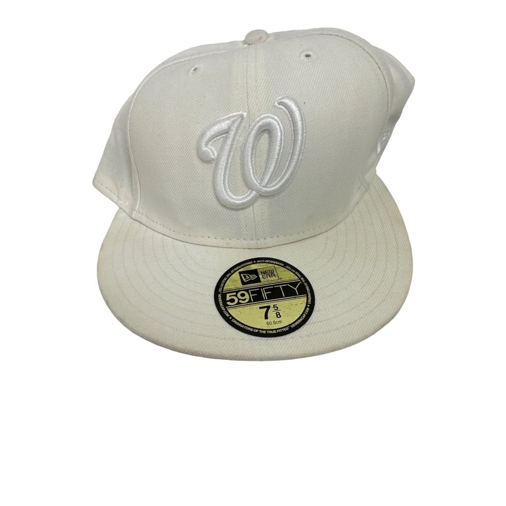 Washington Nationals NEW ERA Genuine Merchandise 59Fifty 7 5/8 White Hat Cap